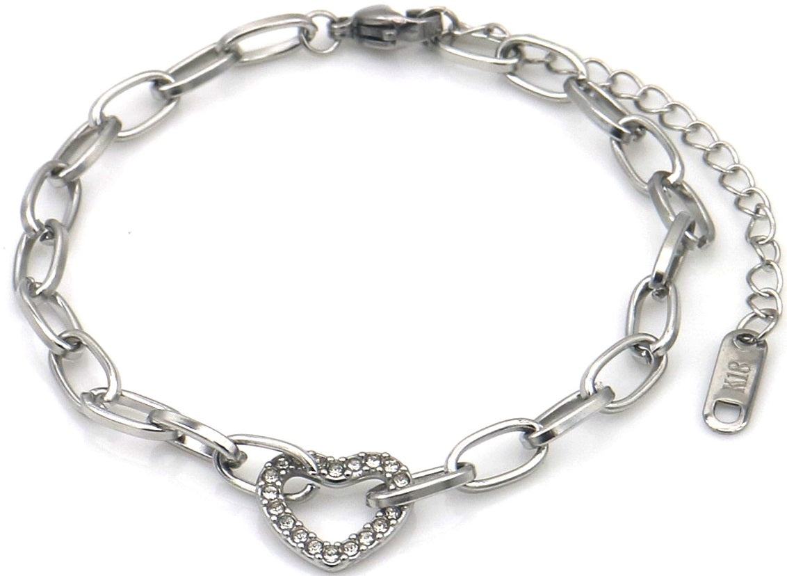 diamond heart bracelet