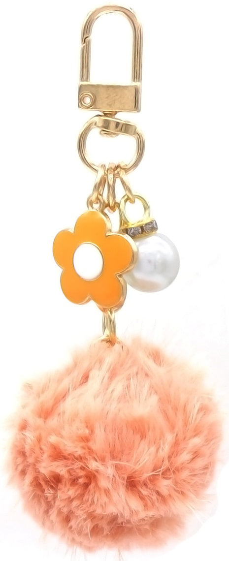 fluffy ball keychain