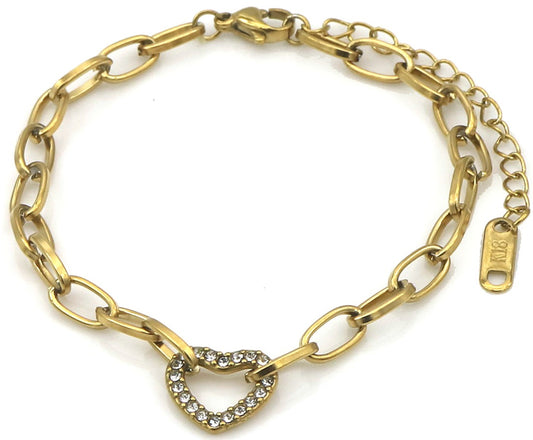 diamond heart bracelet