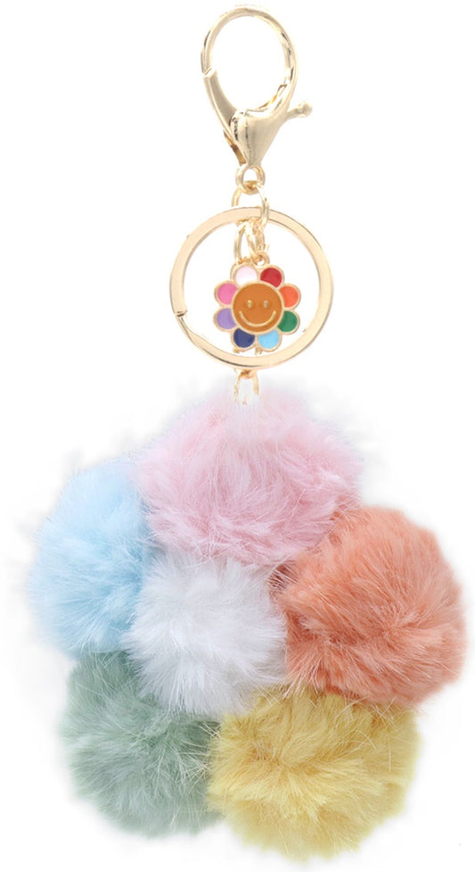 flower puffy keychain