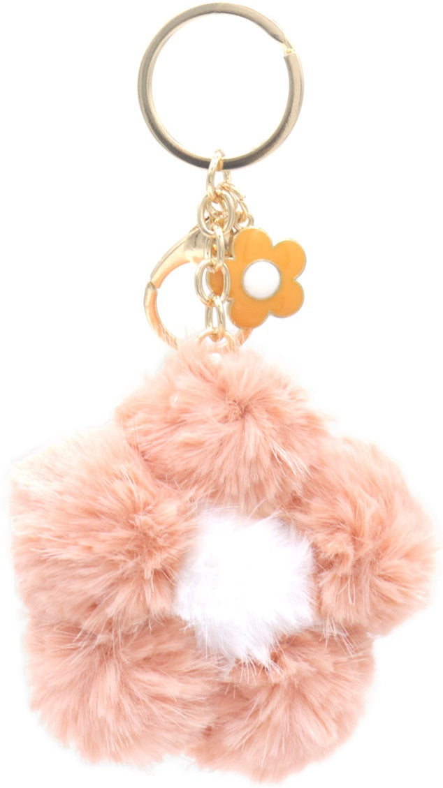 flower puffy keychain